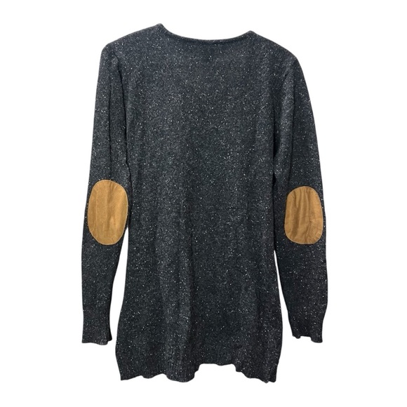 VERO MODA Black Asymmetrical Button Sweater Size XL Ribbed Galaxy Sweater - Picture 2 of 9